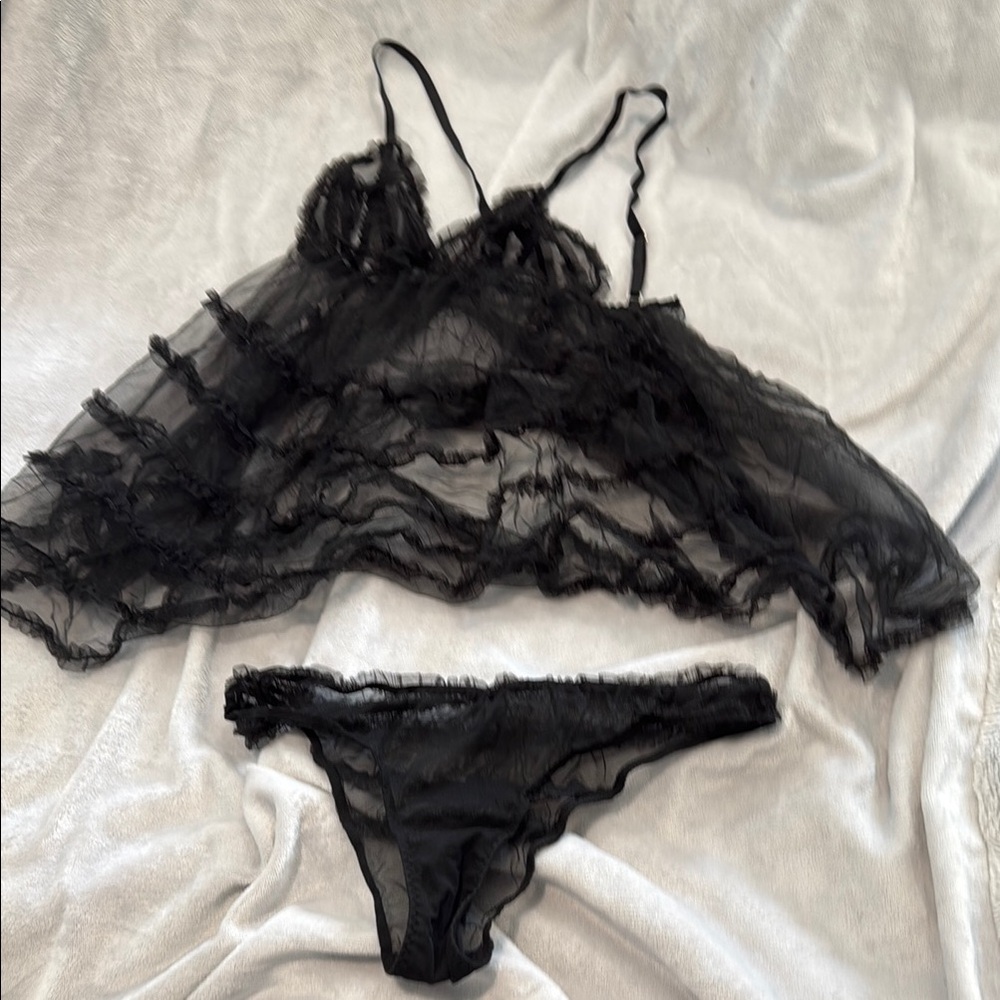 Victoria's Secret Black Lace lingerie set